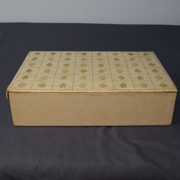 Vintage Jewelry Box Storage Organizer 2-Tier Off White Leather Red Satin Damaged - Picture 8 of 16